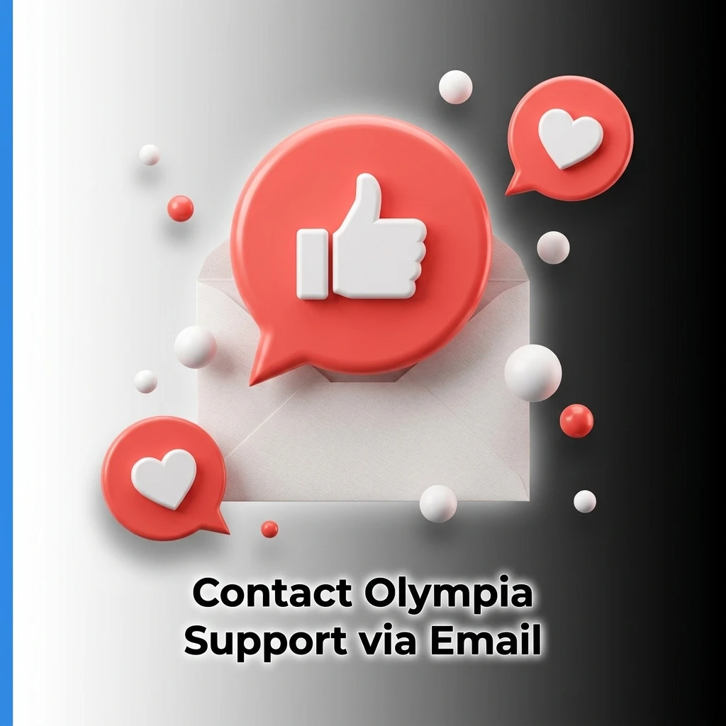 Olympia support email channel for KYC submissions, disputes, account requests and formal inquiries with 24-hour response time
