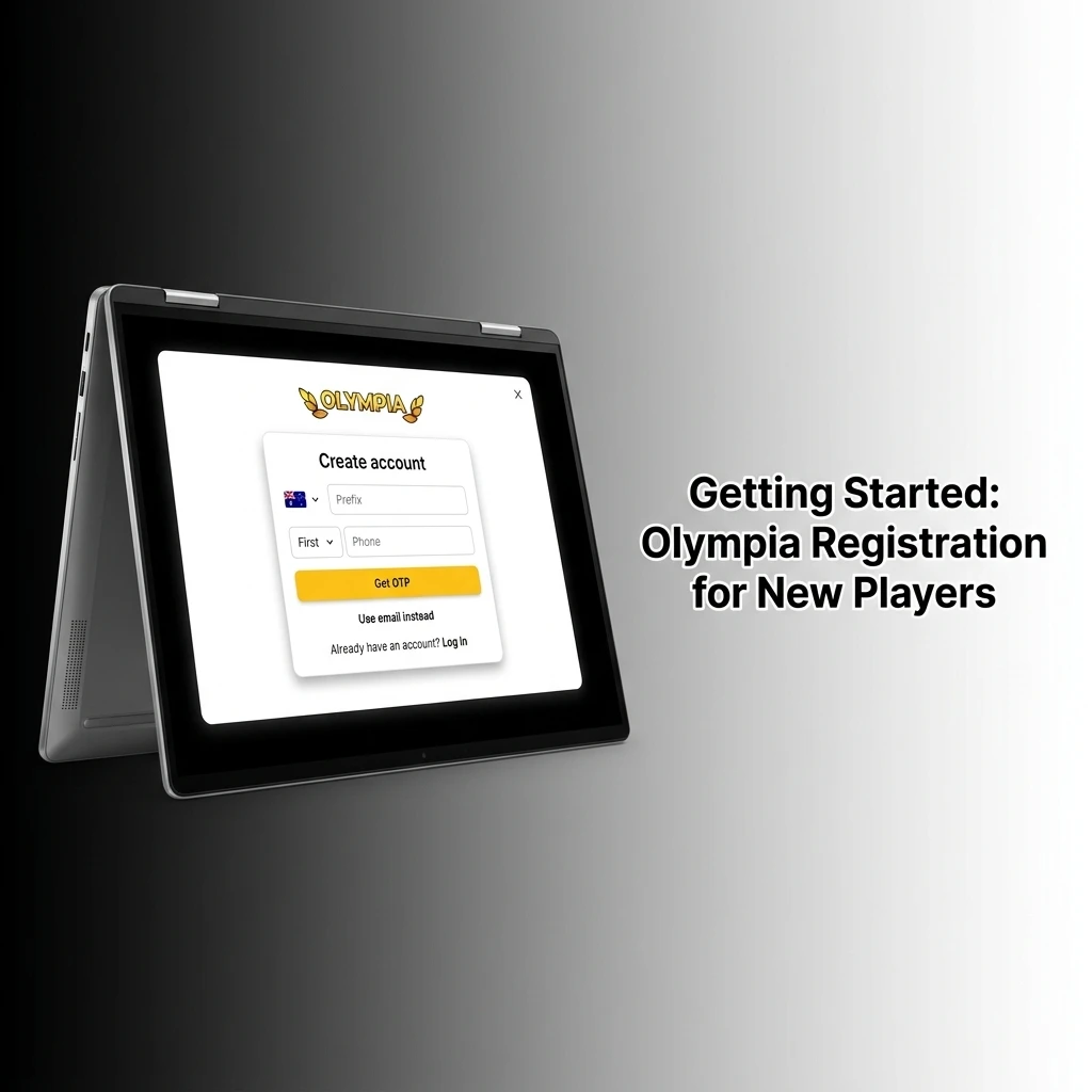 New Olympia Casino player registration steps for Australians, showing sign-up form and account setup process in AUD