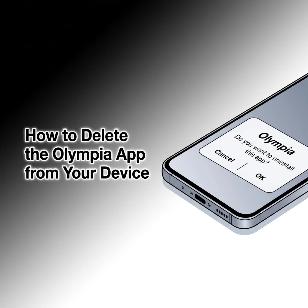 Person uninstalling the Olympia app on Android and iOS devices, with balance and account details remaining intact after removal