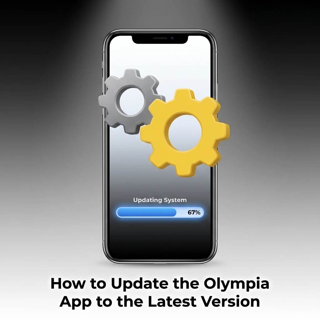 Olympia app auto-updates as a Progressive Web App, loading the latest version automatically without manual downloads or app store visits.