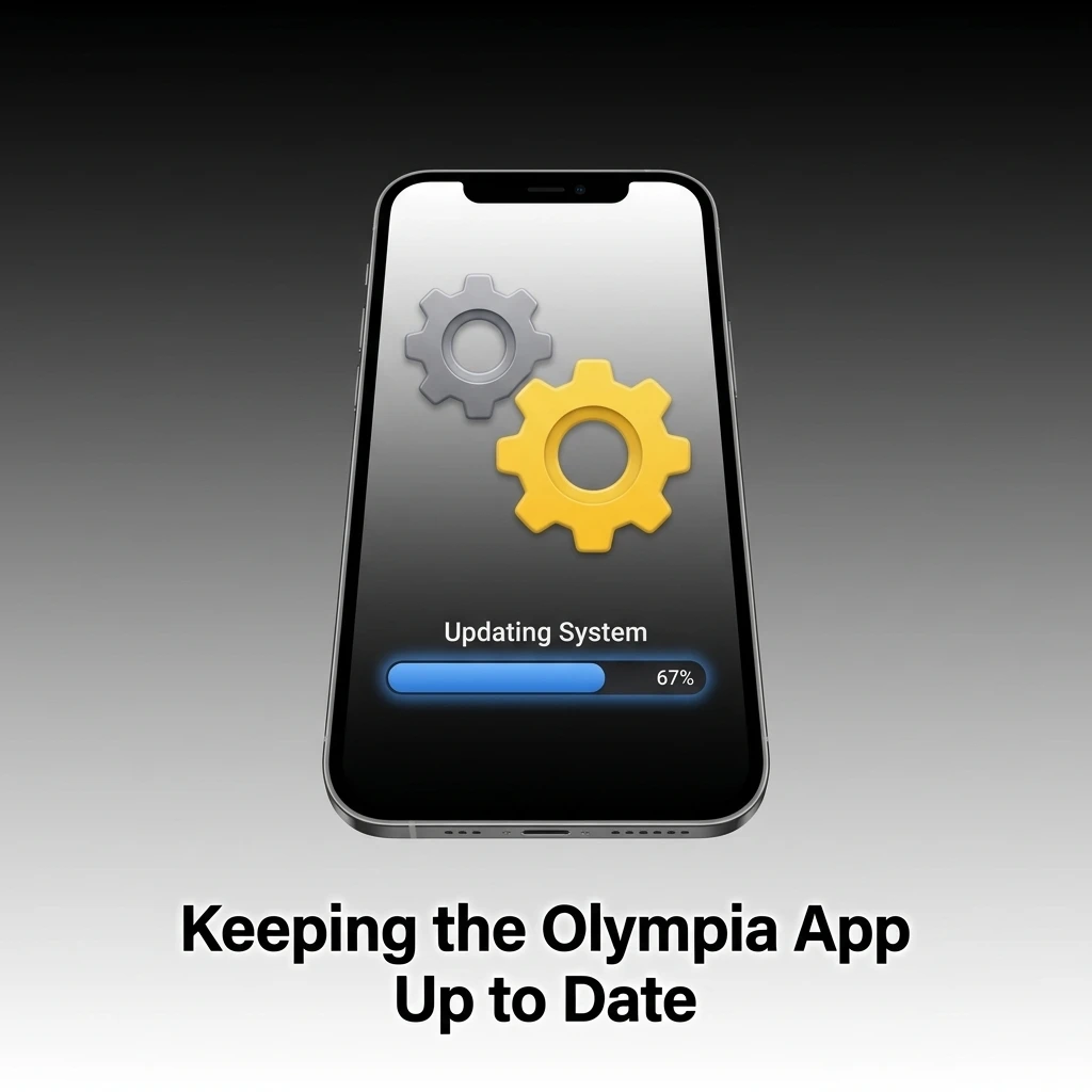 Olympia PWA app automatically updates in mobile browser with no manual action required, showing latest features instantly