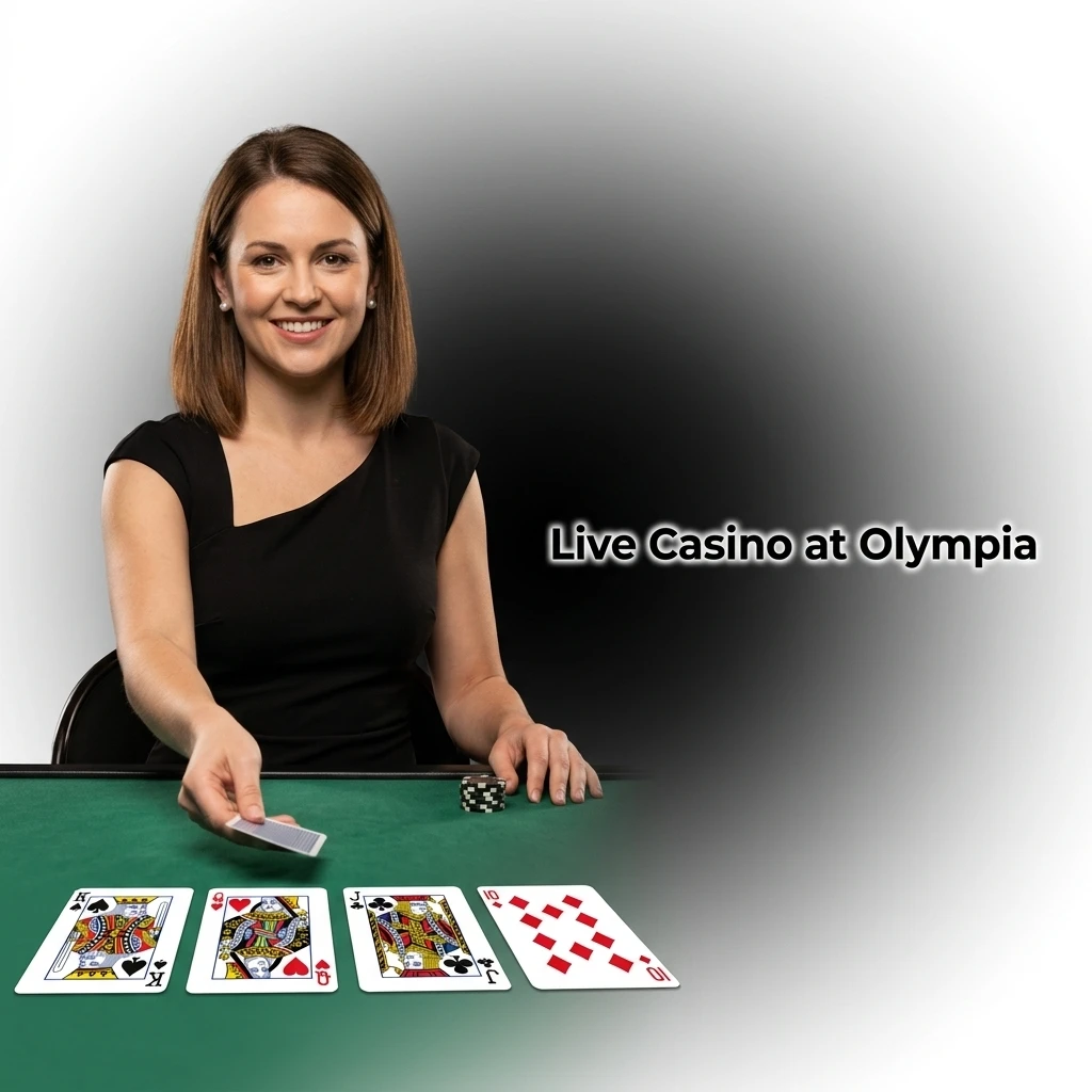 Olympia live casino with HD dealer tables including Lightning Roulette, Crazy Time, Baccarat and Blackjack