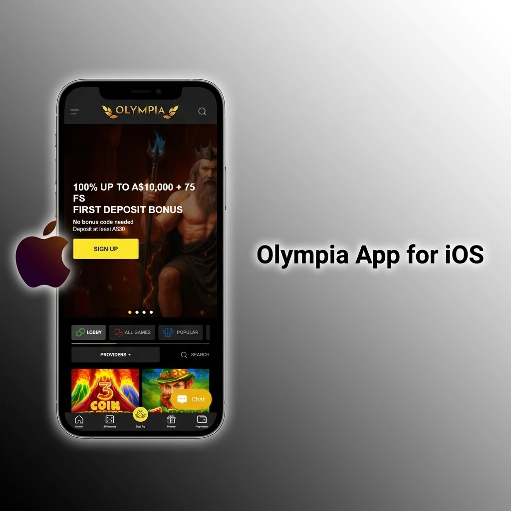 Olympia Casino app download steps on iPhone and iPad via App Store with iOS 13.0 or later compatibility