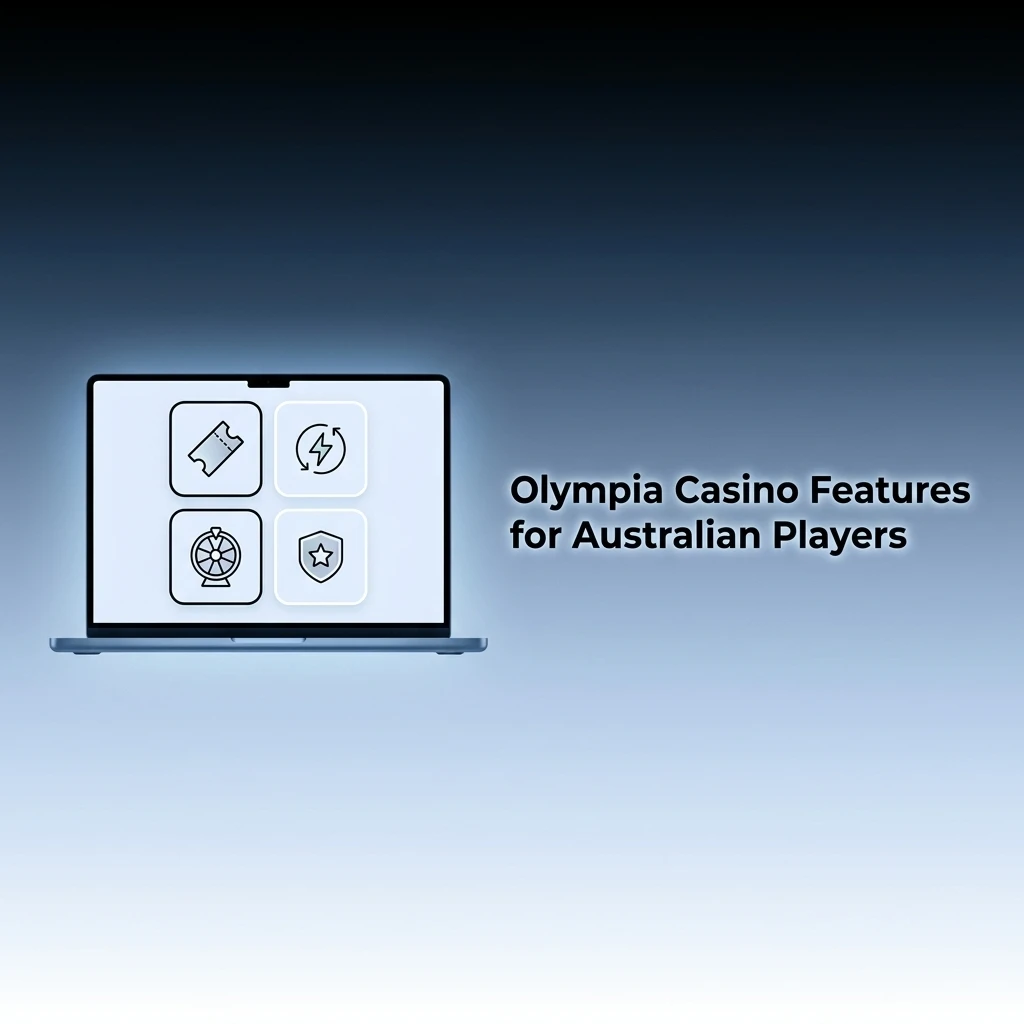 Olympia Casino features for Australian players including PayID payments, mobile app, bonuses and 24/7 support
