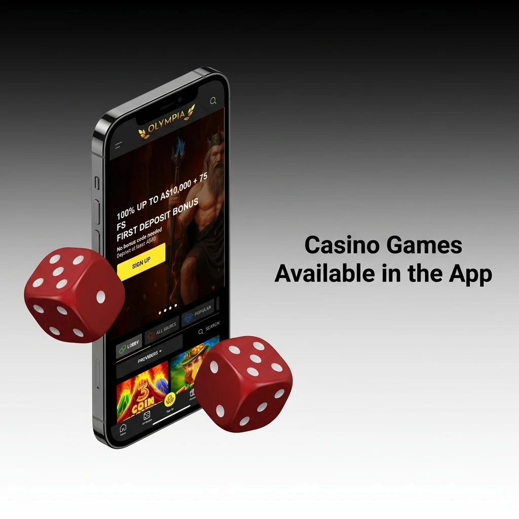 Olympia Casino app games including Book of Dead, Sweet Bonanza, Lightning Roulette and Crazy Time from top providers