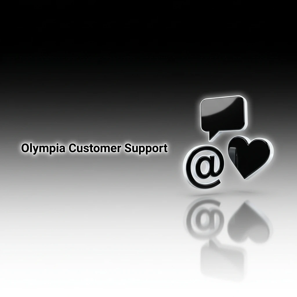 Olympia customer support channels including live chat, email, and FAQ help centre available 24/7