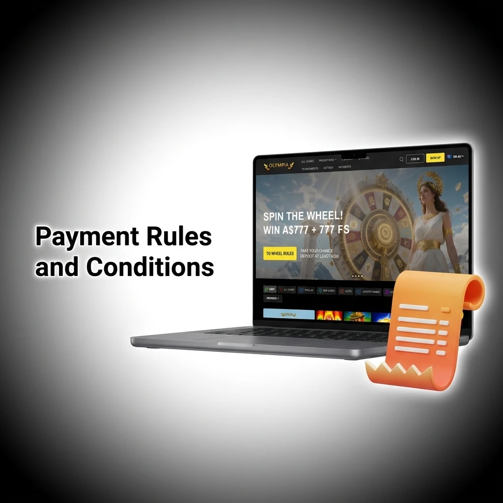 Olympia casino payment rules covering verification, bonuses, deposit matching, transaction limits and currency conversion