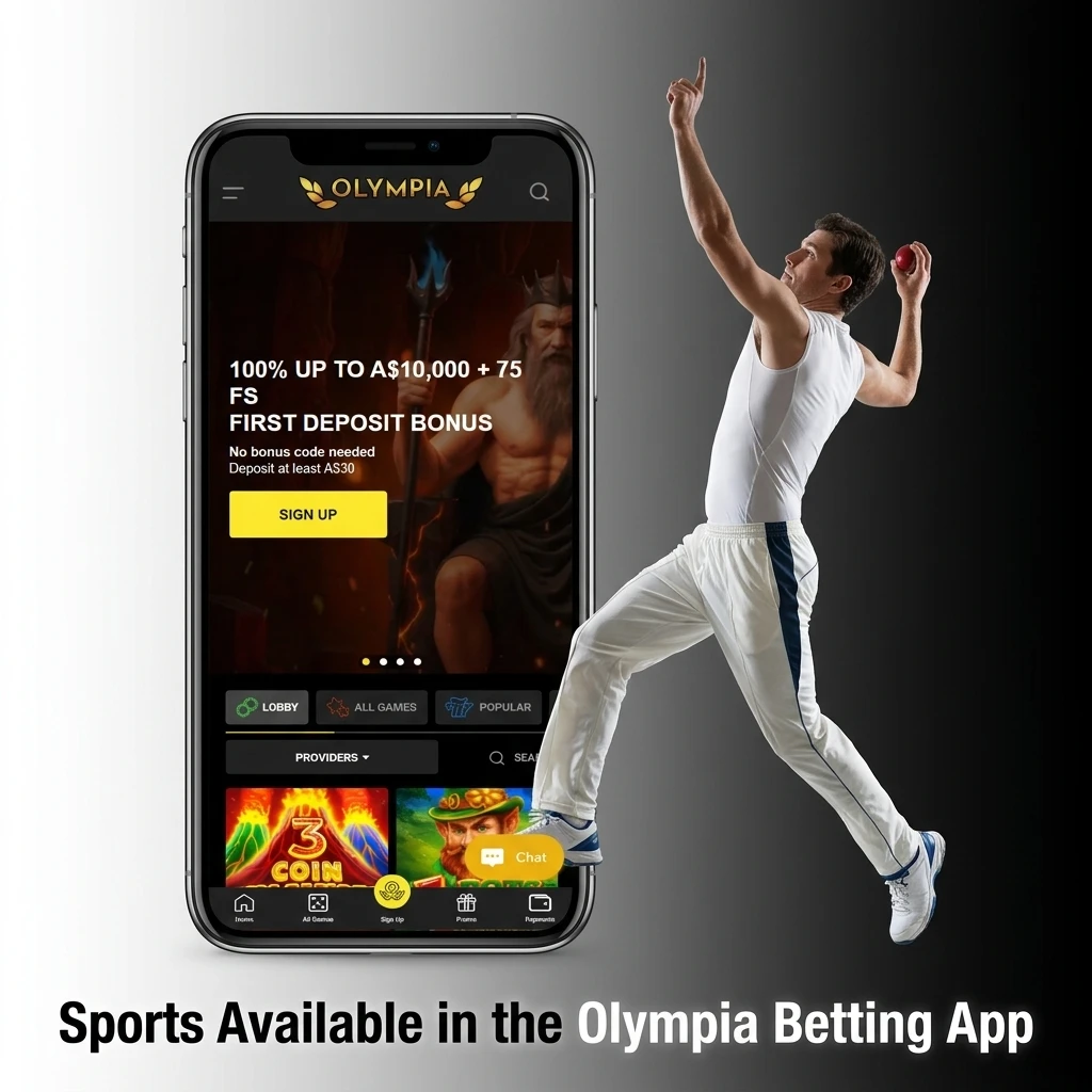 Olympia betting app sports options including AFL, cricket, tennis, basketball, eSports and more for Australian players