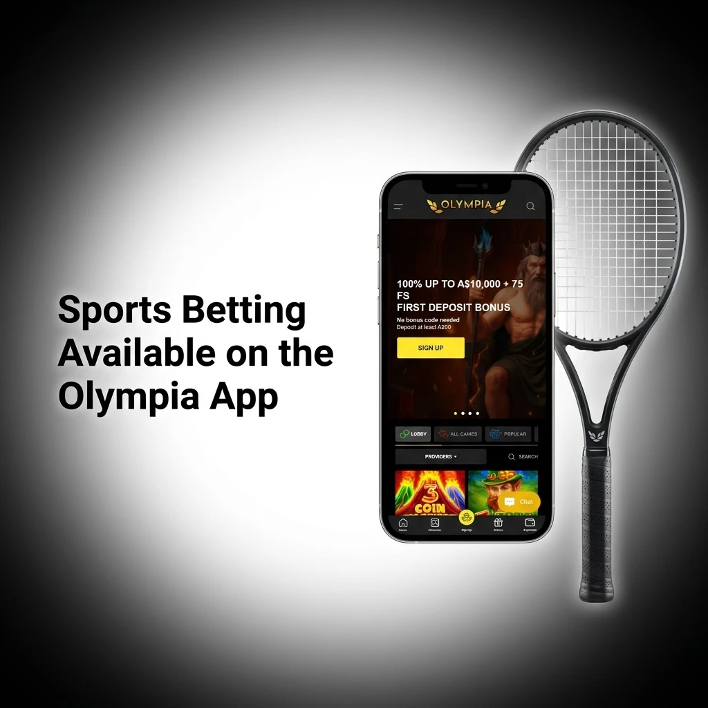 Olympia app sports betting options including AFL, NRL, cricket, football, tennis, basketball, racing and esports markets